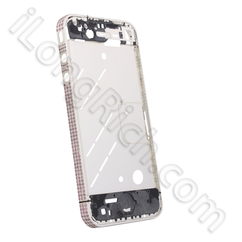 iPhone 4 Diamond Metal Bezel Frame Plate -Light Pink