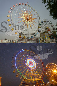 amusement park rides(ferris wheel)(big wheel)