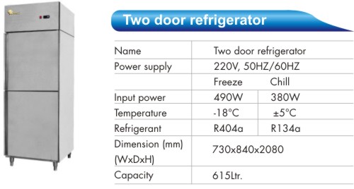 Frost Free Stainless Steel Series  Two Door  Freezer/Chiller
