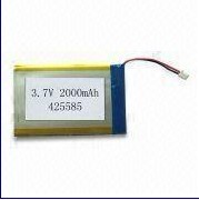 Lithium Polymer Battery Pack with 3.7V Nominal Voltage and
