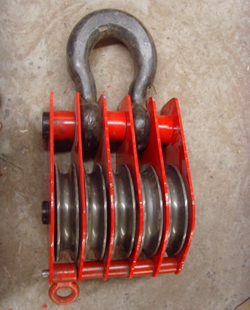 Five wheels pulley block
