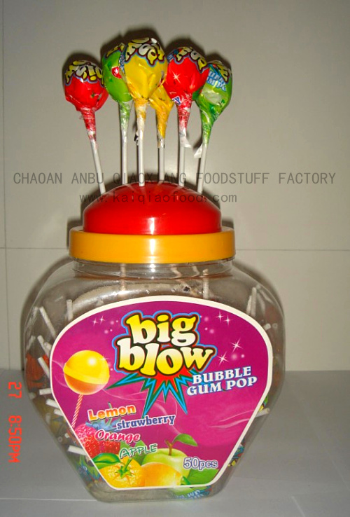 Bubble gum lollipop(jar)A