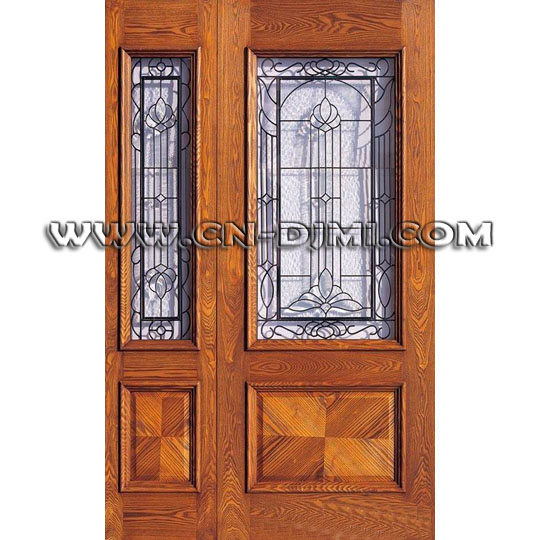 Entrance glass wood door
