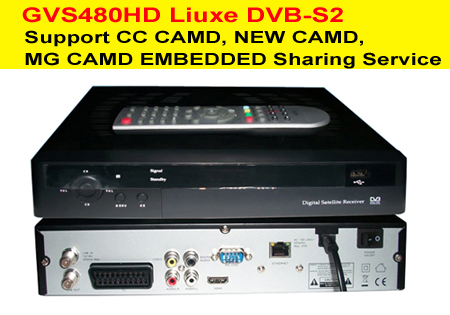 GVS480 Liuxe DVB-S2 Support CC CAMD, NEW CAMD, MG CAMD EMBED