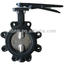 hebei dn125 ductile iron lug butterfly valve Lever