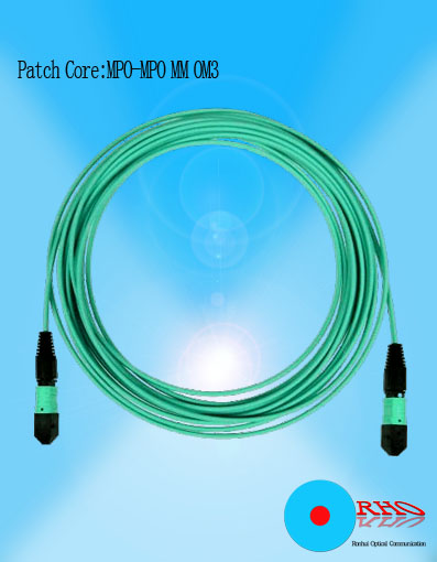 Multi-mode OM3 MPO-LC Fiber Optic Patch Cord