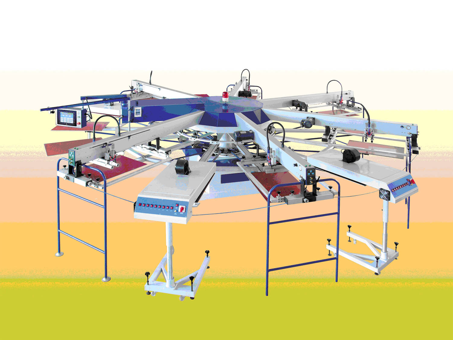 Multi-color Automatic Rotating Screen Printing Machine