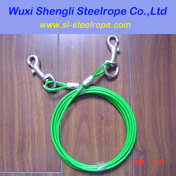 Plastic coated steel dog Tie Out Cable