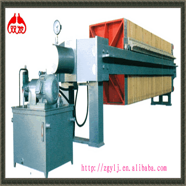 Hydraulic polypropylene plate and frame oil filter press