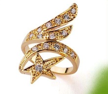 24K Gold Plated Diamonds Ladies Finger Rings