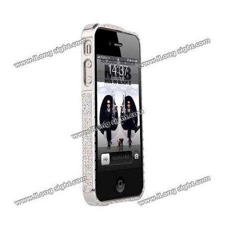 Diamond Pattern Zinc Alloy Metal Case For iPhone 4/4S
