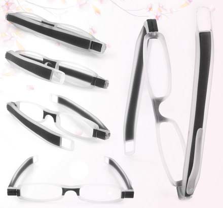 These fantastic reading glasses twist and fold from 1/2 inch thickness to 