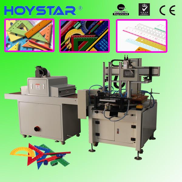 Full automatic plastic scale screen printing machine with uv