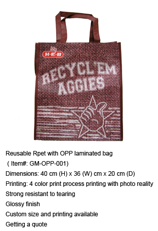 reuseable Rpet with OPP laminated bag