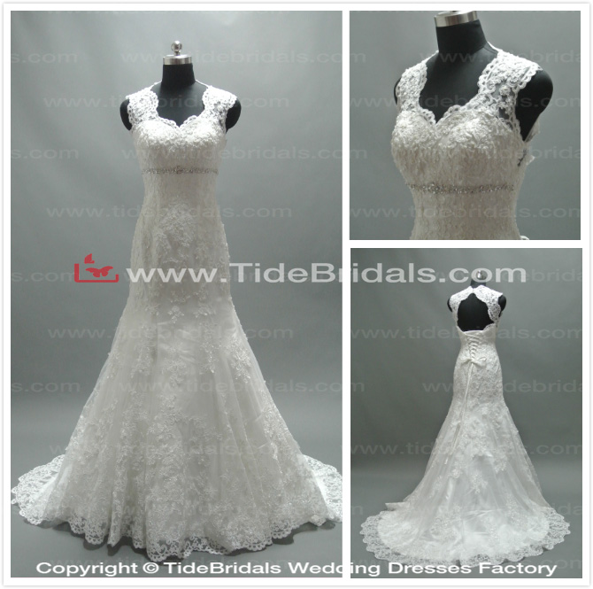 Popular Mermaid Lace Keyhole Wedding Dress (AS2662)