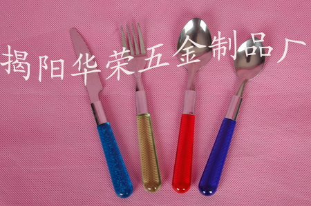Western spoon handle plastic knife and fork