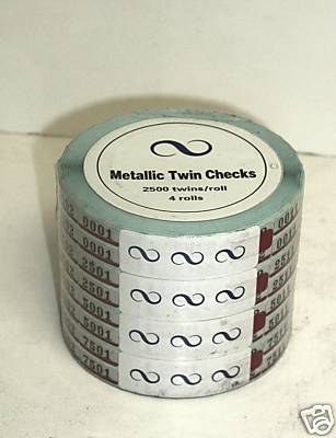 Silver metallic twin checks