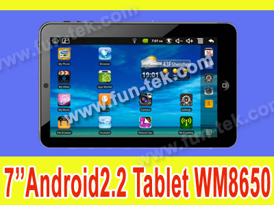New 8 inch android2.2 tablet pc WM8650 Flash10.1