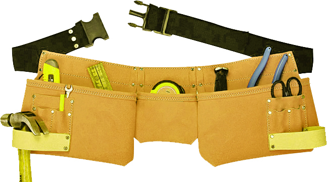 multi pocket leather tool pouch