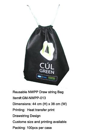 reuseable nylon draw string bag
