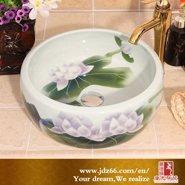 Jingdezhen high quality color glazed luxury bathroom cabinet