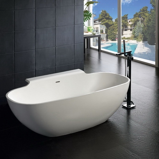 Luxury Solid Surface Contemporary Modern Bathtub, Free-Stand