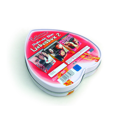 printed heart shape cd tin packaging wholesale