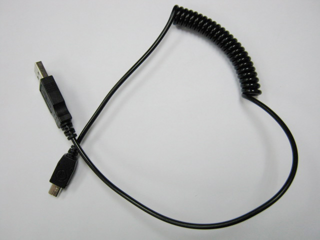 Coiled Mini USB cable