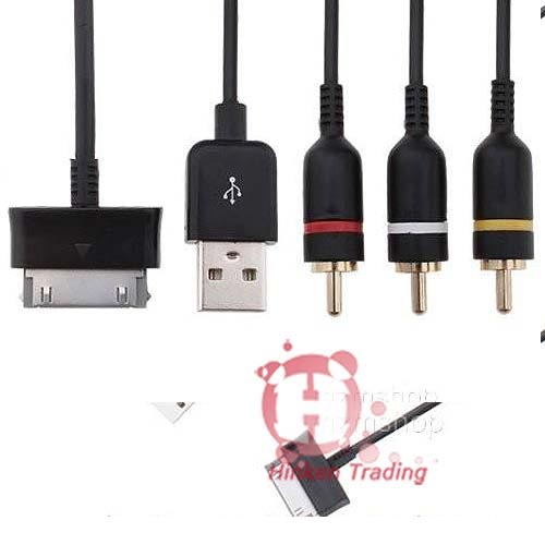 USB AV TV Out Data Charger Cable for Galaxy Tab
