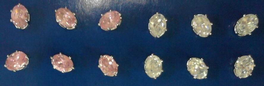 Oval Shape Cubic Zircona and Ruby in Various Zises and Colos
