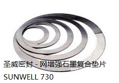 Graphite gasket reinforced with metal mesh