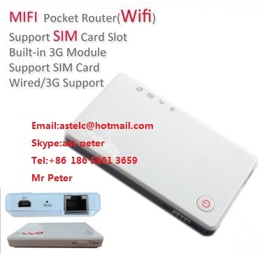 3G Pocket Wifi Wireless SIM Slot Router