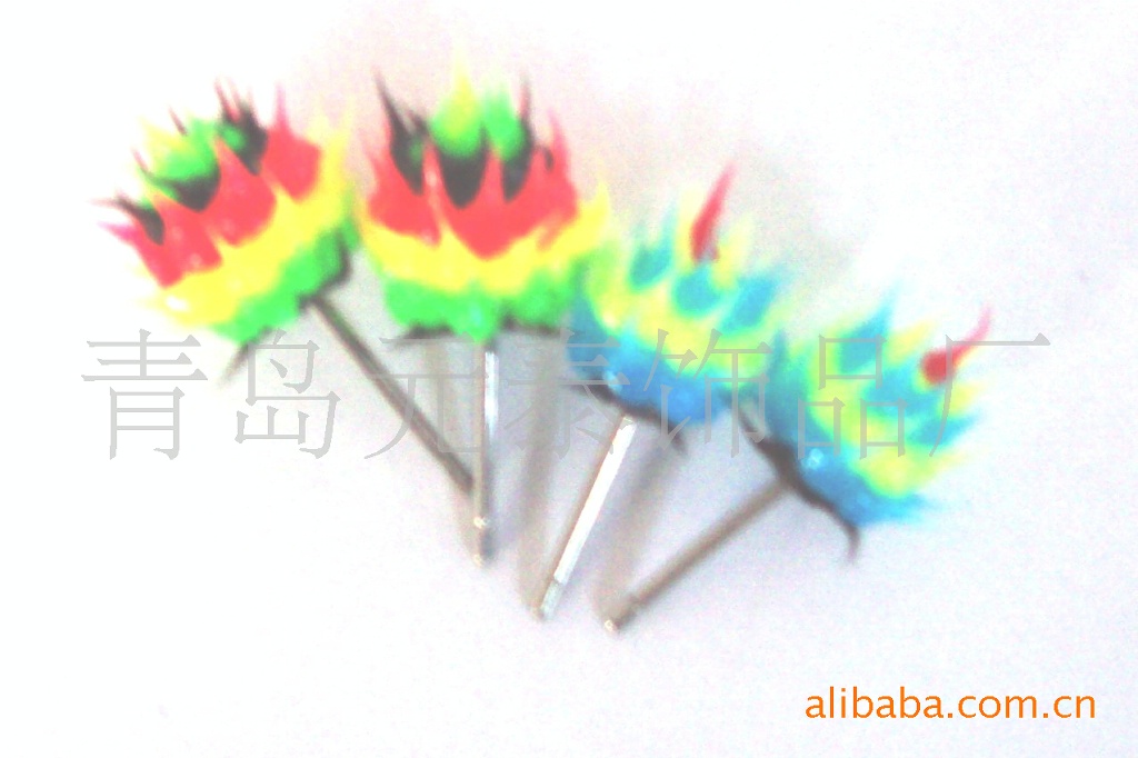 5mm silicone spiky ball earrings with flare style