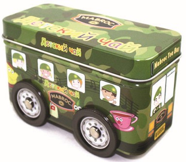 small bus shaped metal tin box for candy biscuits