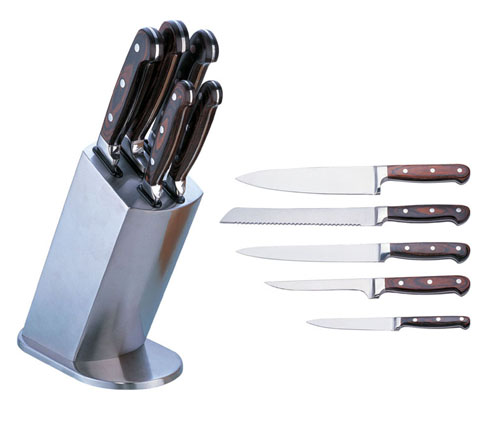 5pcs kitchen knife set with  block