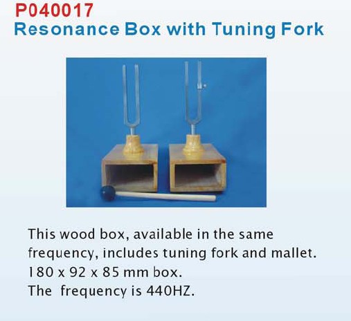 resonance box with tuning fork