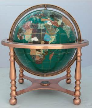 330mm desk-top four-legged green crystal rotation globe