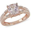 10k rose gold morganite and diamond ring,gold jewelry