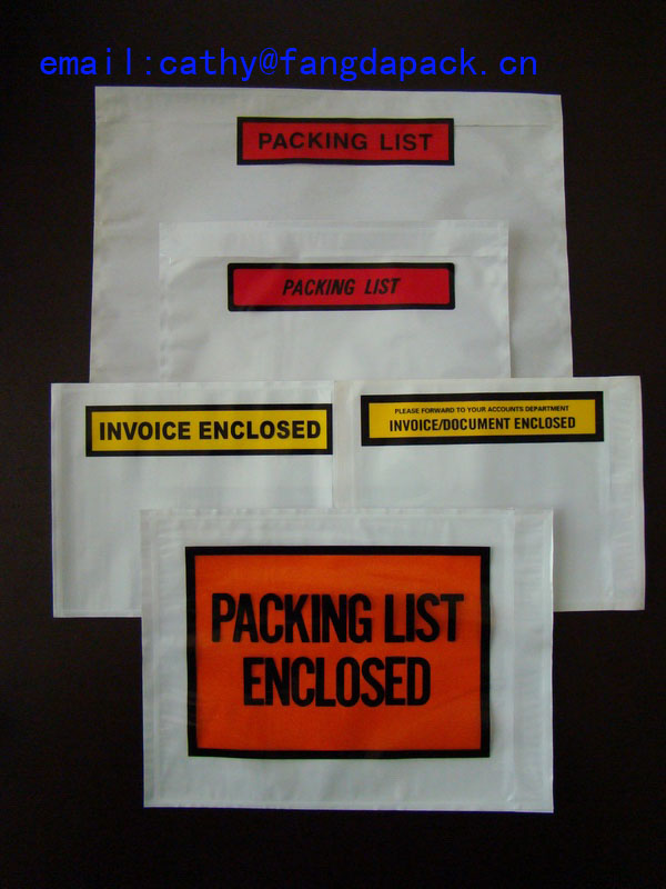 packing list envelope