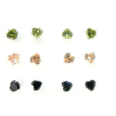 Heart Cubic Zircona and Ruby in Various Sizes and Colors