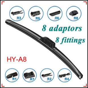 Multi clips Flat Wiper Blades (8 adaptors)
