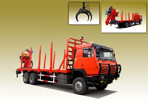 Log transporting truck