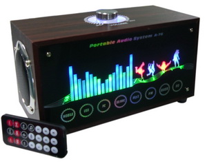 Digital Sound Wooden Speaker System with flashing light