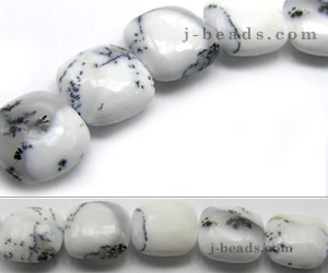 Dendritic Opal Puff Coin Smooth Beads