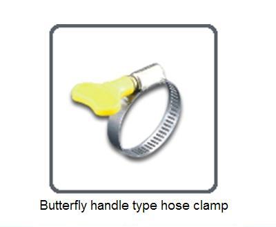 Butterfly handle type hose clamp / hose clamp
