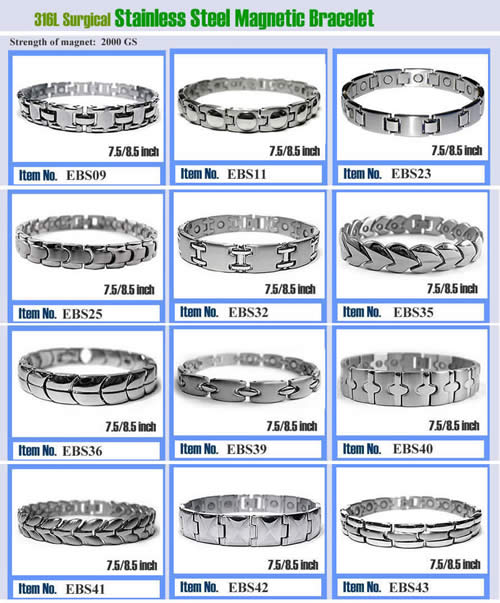 Stainless steel magnetic bracelets