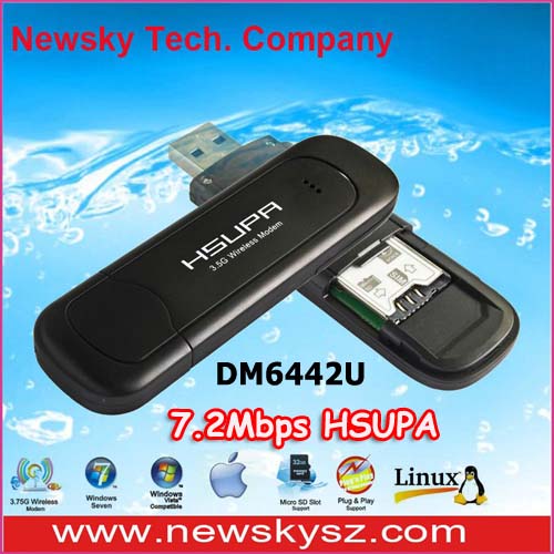 3.5G HSUPA 7.2Mbps USB Wireless Modem Datacard DM6442U