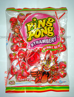 Bubble gum lollipop(strawberry)