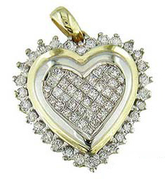 0.54Ct VS1 Diamond Gold Heart Pendant
