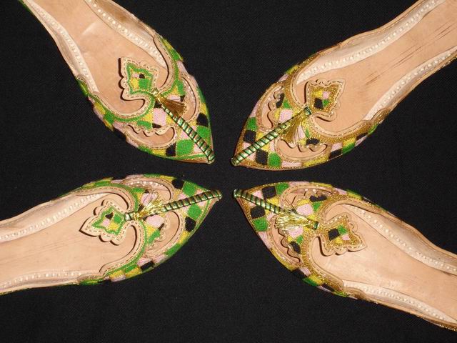 Leather Embroidered & Beaded khussa shoe